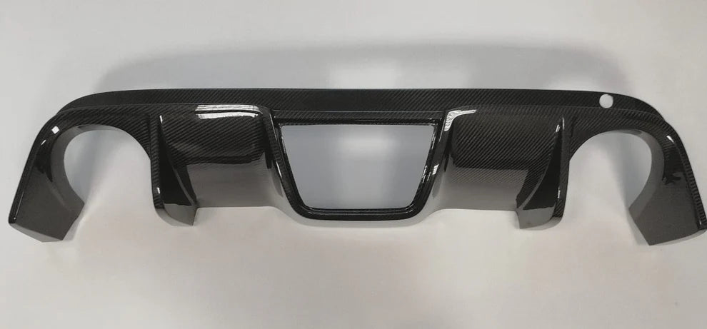 Abarth 500 / 595 / 695 Biposto Style Carbon Fibre Rear Diffuser + Abarth Style Grille (For Cadamuro & Original Biposto Bumper) - Cadamuro
