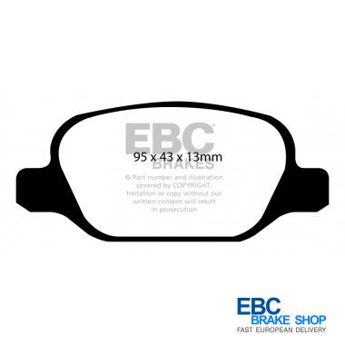 Abarth 500 Esseesse EBC Yellowstuff Rear Brake Pads-Brake Pads-EBC Brakes-[By Purdue Performance]
