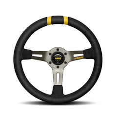 Momo Drifting Steering Wheel - Black Suede/Yellow 330mm Diameter-Steering Wheels-Momo-[By Purdue Performance]