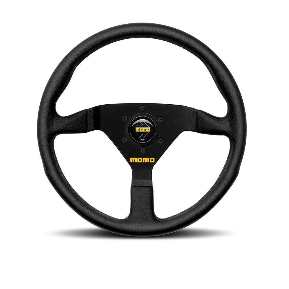 Momo Mod. 78 Steering Wheel - Black Leather 350mm Diameter-Steering Wheels-Momo-[By Purdue Performance]