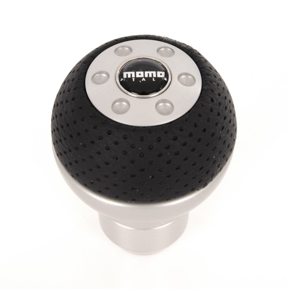 Momo Race Gear Knob - AirLeather/Aluminium-Gear Knobs-Momo-[By Purdue Performance]