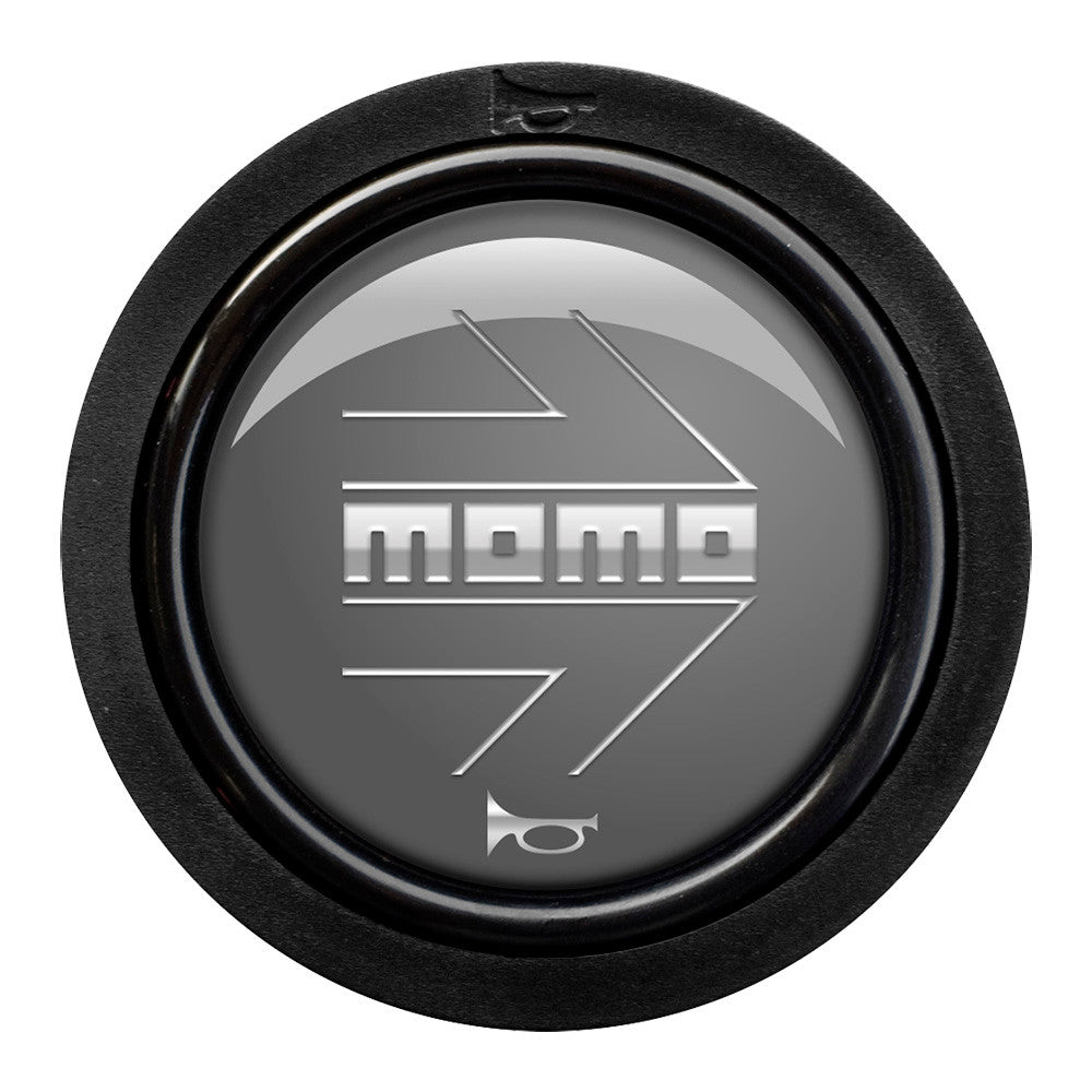 Momo Standard 2 Contact Horn Button - Momo Arrow Gloss Anthracite/Silver-Horn Buttons-Momo-[By Purdue Performance]