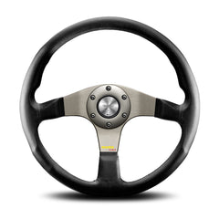 Momo Tuner Steering Wheel - Silver/Black Leather 350mm Diameter-Steering Wheels-Momo-[By Purdue Performance]